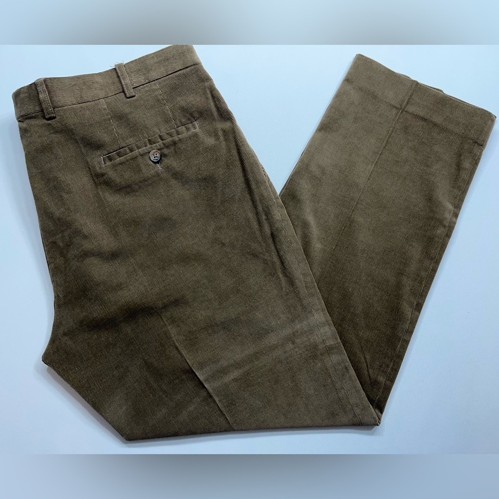 Ralph Lauren Corduroy Pants Mens Size 36x29 Brown Trousers Micro Cords